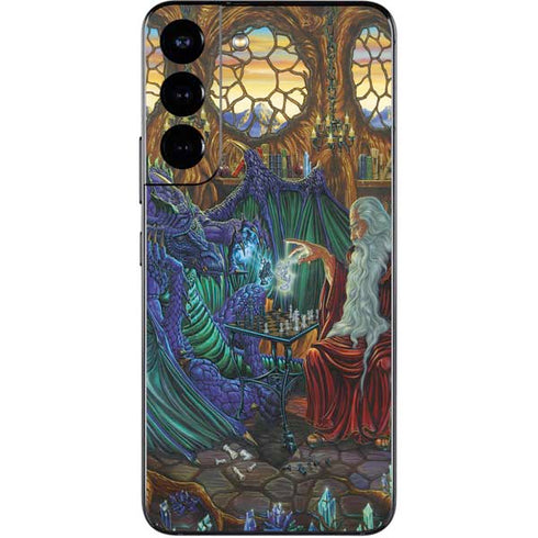 Ed Beard Jr. Dragon and Wizard Playing Chess Galaxy S22 Skin