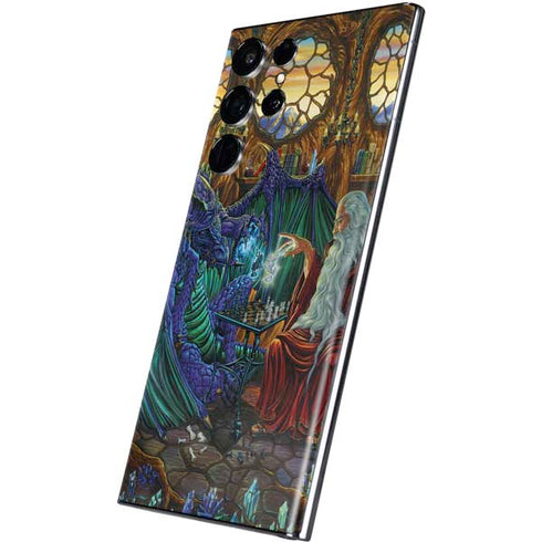 Ed Beard Jr. Dragon and Wizard Playing Chess Galaxy S22 Ultra Skin