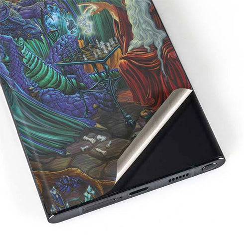 Ed Beard Jr. Dragon and Wizard Playing Chess Galaxy S22 Ultra Skin