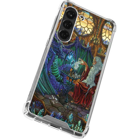 Ed Beard Jr. Dragon and Wizard Playing Chess Galaxy S23 Clear Case