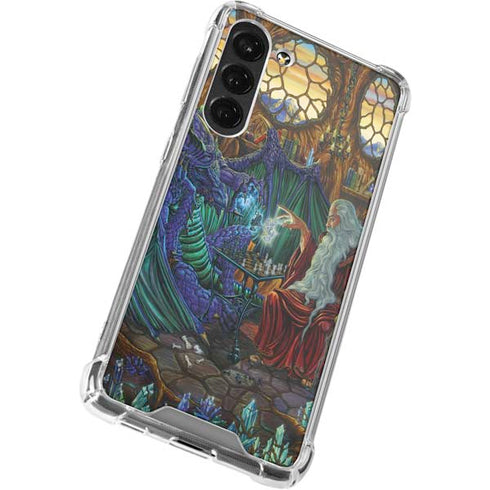 Ed Beard Jr. Dragon and Wizard Playing Chess Galaxy S23 Plus Clear Case