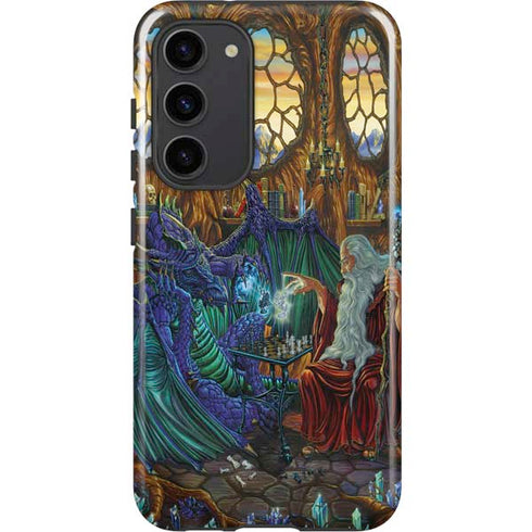 Ed Beard Jr. Dragon and Wizard Playing Chess Galaxy S23 Plus Pro Case