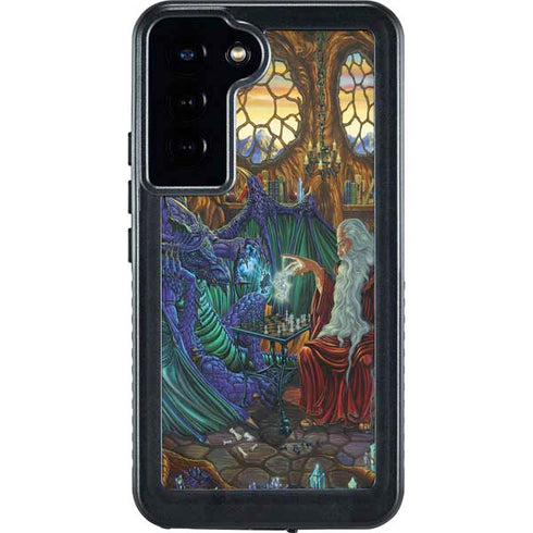 Ed Beard Jr. Dragon and Wizard Playing Chess Galaxy S23 Plus Waterproof Case