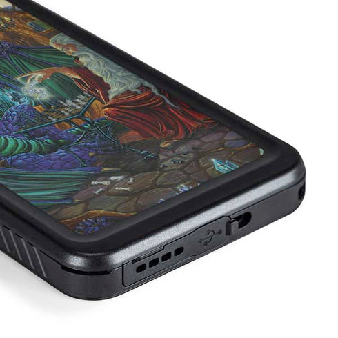 Ed Beard Jr. Dragon and Wizard Playing Chess Galaxy S23 Plus Waterproof Case