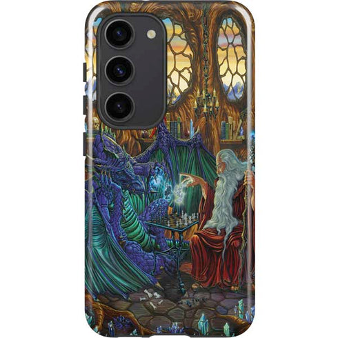 Ed Beard Jr. Dragon and Wizard Playing Chess Galaxy S23 Pro Case