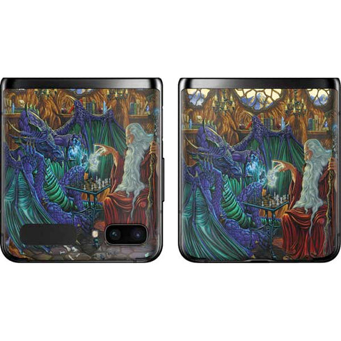 Ed Beard Jr. Dragon and Wizard Playing Chess Galaxy Z Flip Skin