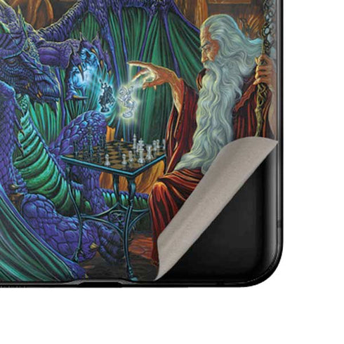 Ed Beard Jr. Dragon and Wizard Playing Chess Galaxy Z Flip Skin