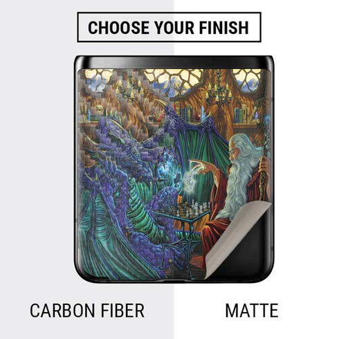 Ed Beard Jr. Dragon and Wizard Playing Chess Galaxy Z Flip Skin