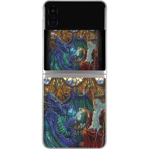 Ed Beard Jr. Dragon and Wizard Playing Chess Galaxy Z Flip3 5G Skin