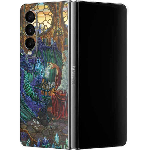 Ed Beard Jr. Dragon and Wizard Playing Chess Galaxy Z Fold4 5G Skin