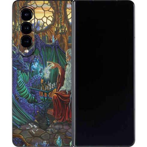 Ed Beard Jr. Dragon and Wizard Playing Chess Galaxy Z Fold4 5G Skin
