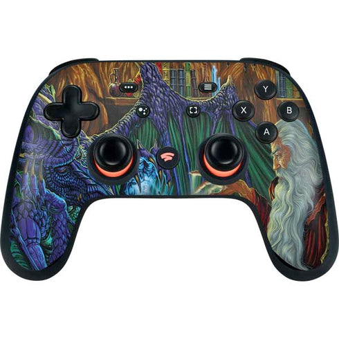 Ed Beard Jr. Dragon and Wizard Playing Chess Google Stadia Controller Skin