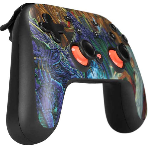 Ed Beard Jr. Dragon and Wizard Playing Chess Google Stadia Controller Skin