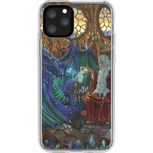 Dragon and Wizard Playing Chess by Ed Beard Jr iPhone 11 Pro Clear Case