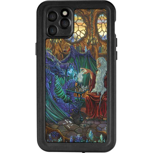 Ed Beard Jr. Dragon and Wizard Playing Chess iPhone 11 Pro Max Waterproof Case