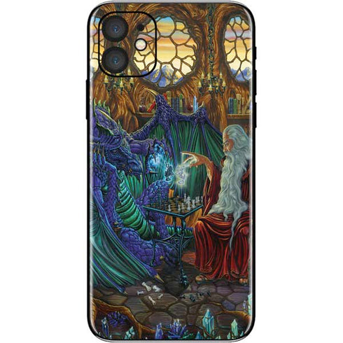 Ed Beard Jr. Dragon and Wizard Playing Chess iPhone 11 Skin