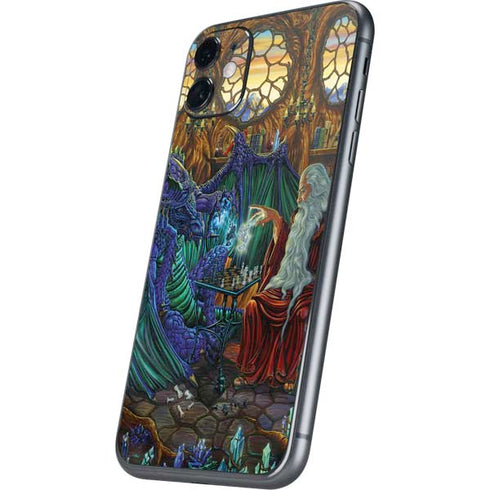 Ed Beard Jr. Dragon and Wizard Playing Chess iPhone 11 Skin