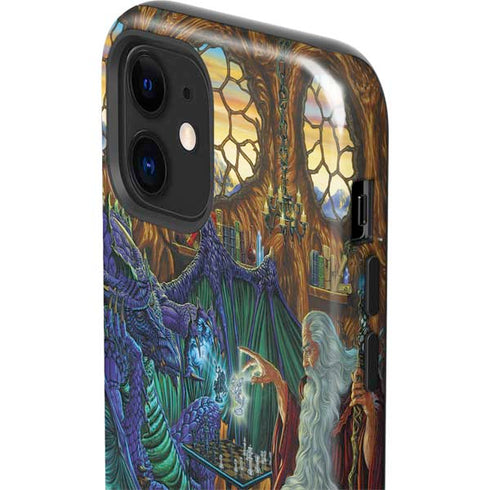 Ed Beard Jr. Dragon and Wizard Playing Chess iPhone 12 Impact Case