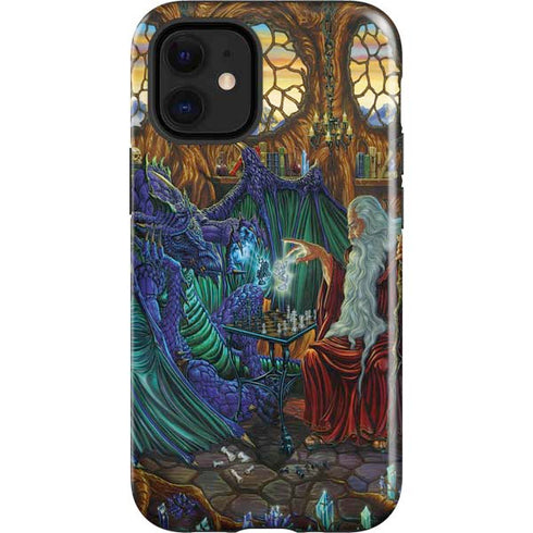 Ed Beard Jr. Dragon and Wizard Playing Chess iPhone 12 Mini Impact Case
