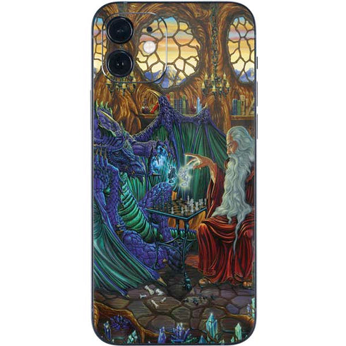 Ed Beard Jr. Dragon and Wizard Playing Chess iPhone 12 Mini Skin
