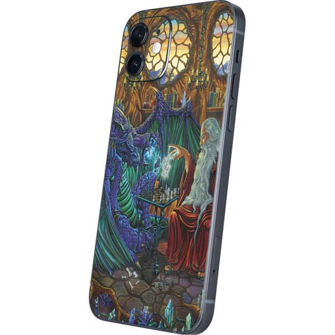 Ed Beard Jr. Dragon and Wizard Playing Chess iPhone 12 Mini Skin