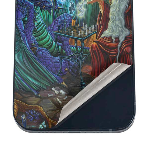 Ed Beard Jr. Dragon and Wizard Playing Chess iPhone 12 Mini Skin
