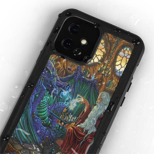 Ed Beard Jr. Dragon and Wizard Playing Chess iPhone 12 Mini Waterproof Case
