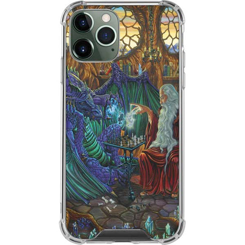 Ed Beard Jr. Dragon and Wizard Playing Chess iPhone 12 Pro Clear Case