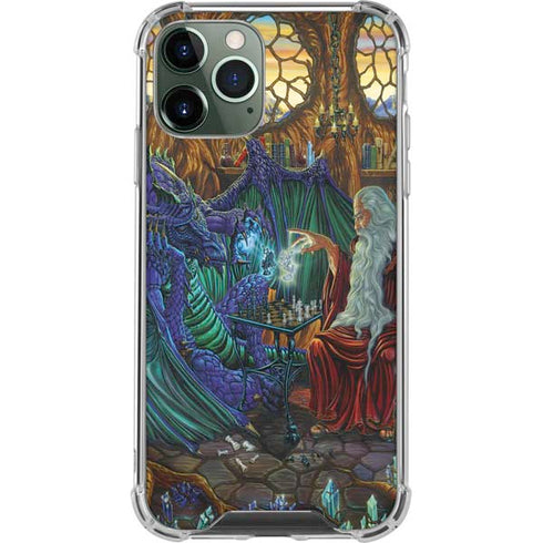 Ed Beard Jr. Dragon and Wizard Playing Chess iPhone 12 Pro Max Clear Case