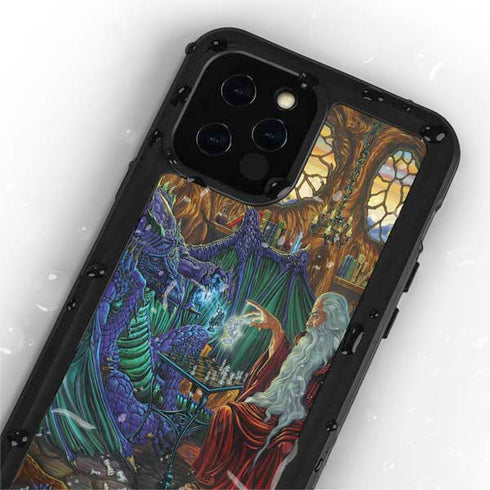 Ed Beard Jr. Dragon and Wizard Playing Chess iPhone 12 Pro Waterproof Case
