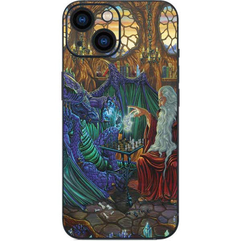 Ed Beard Jr. Dragon and Wizard Playing Chess iPhone 13 Mini Skin