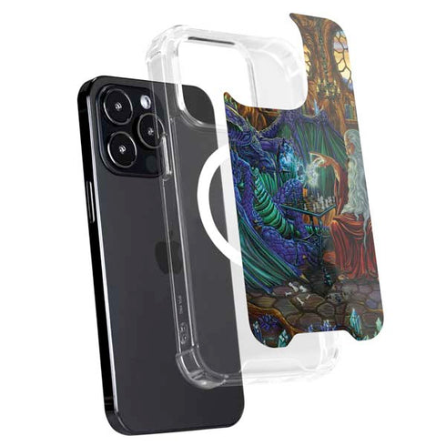 Ed Beard Jr. Dragon and Wizard Playing Chess iPhone 13 Pro MagSafe Case