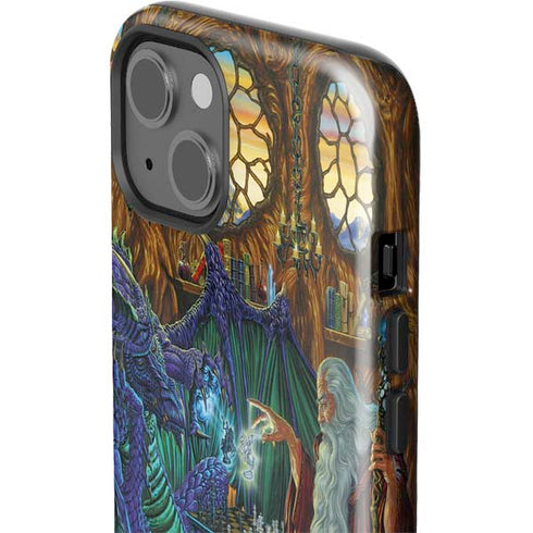 Dragon and Wizard Playing Chess by Ed Beard Jr iPhone 15 Plus Impact Case