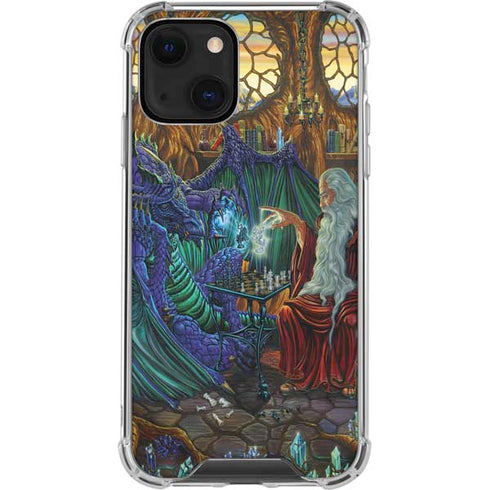 Ed Beard Jr. Dragon and Wizard Playing Chess iPhone 14 Plus Clear Case