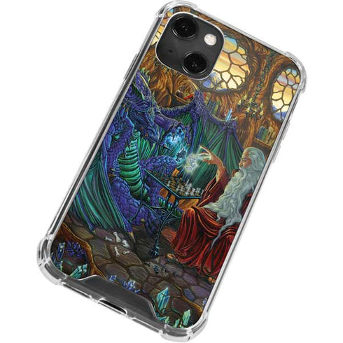 Ed Beard Jr. Dragon and Wizard Playing Chess iPhone 14 Plus Clear Case