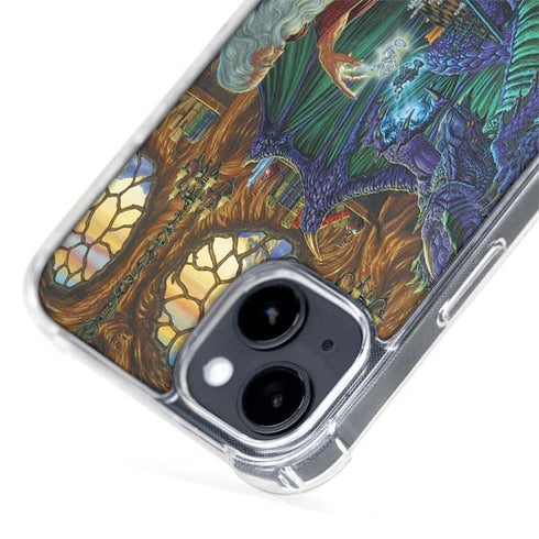 Dragon and Wizard Playing Chess by Ed Beard Jr iPhone 15 Plus MagSafe Case