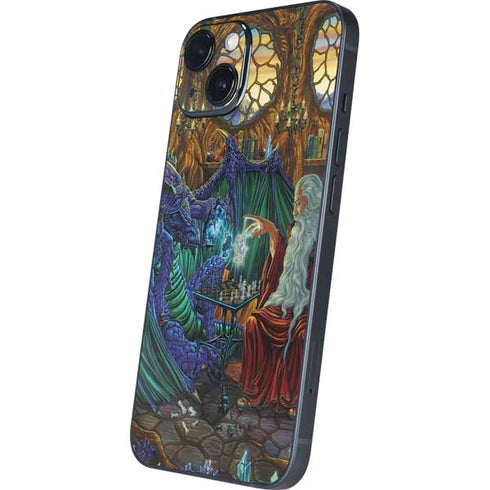 Dragon and Wizard Playing Chess by Ed Beard Jr iPhone 15 Plus Skin