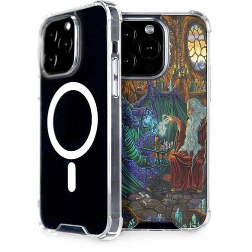 Ed Beard Jr. Dragon and Wizard Playing Chess iPhone 14 Pro MagSafe Case