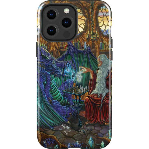Dragon and Wizard Playing Chess by Ed Beard Jr iPhone 15 Pro Max Impact Case