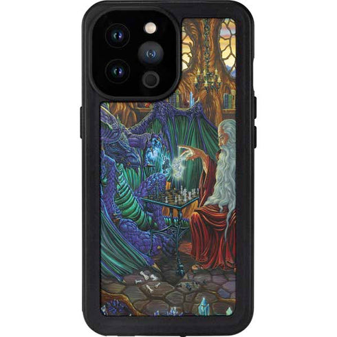 Ed Beard Jr. Dragon and Wizard Playing Chess iPhone 14 Pro Max Waterproof Case