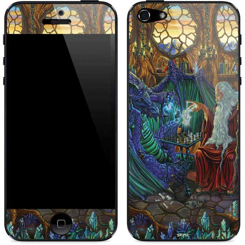Ed Beard Jr. Dragon and Wizard Playing Chess iPhone 5/5s/5SE Skin