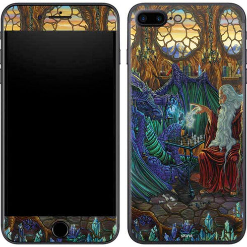 Ed Beard Jr. Dragon and Wizard Playing Chess iPhone 8 Plus Skin