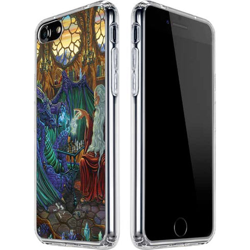 Ed Beard Jr. Dragon and Wizard Playing Chess iPhone SE (2nd & 3rd Gen) Clear Case