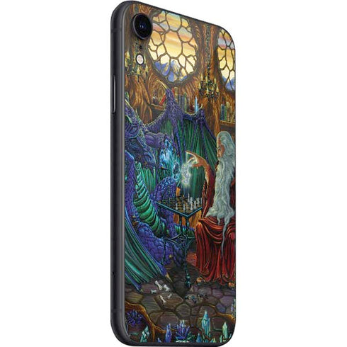 Ed Beard Jr. Dragon and Wizard Playing Chess iPhone SE (2nd & 3rd Gen) Skin