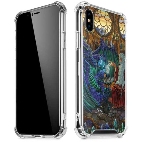 Dragon and Wizard Playing Chess by Ed Beard Jr iPhone XS Max Clear Case