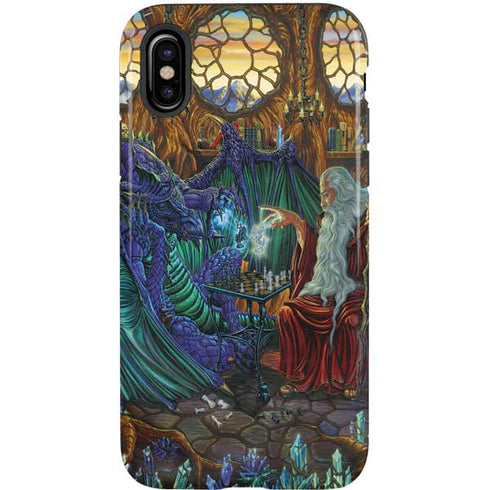 Ed Beard Jr. Dragon and Wizard Playing Chess iPhone XS Pro Case