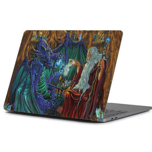 Ed Beard Jr. Dragon and Wizard Playing Chess Apple MacBook Pro 13-inch Skin