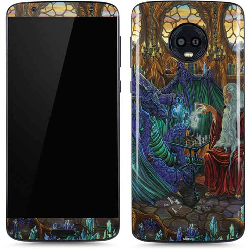 Ed Beard Jr. Dragon and Wizard Playing Chess Moto G6 Skin