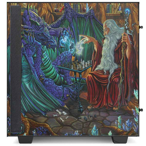 Ed Beard Jr. Dragon and Wizard Playing Chess NZXT H510 Compact ATX Mid-Tower Case Skin