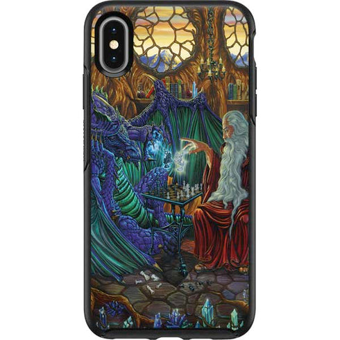 Ed Beard Jr. Dragon and Wizard Playing Chess Otterbox Symmetry iPhone Skin